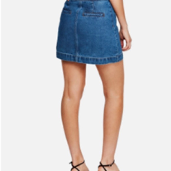 Free People- We the Free Don’t Get Me Wrong Denim Skirt- Electric Boogaloo - Picture 5 of 11